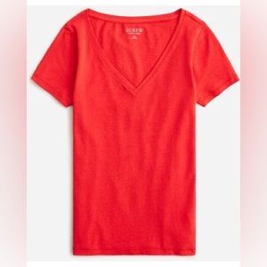 J. Crew Red V-neck Tee